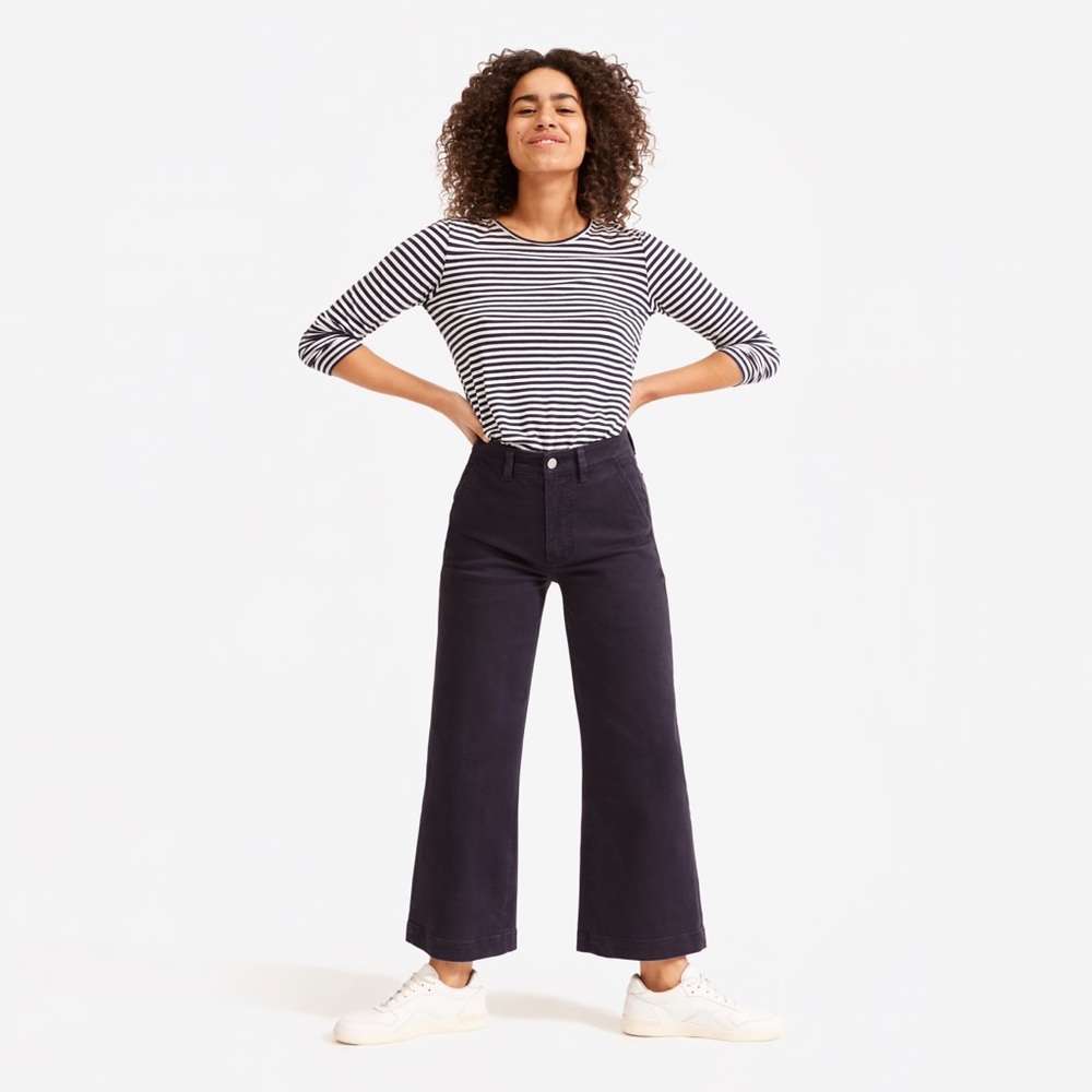 Black Everlane Wide Leg Crop (short inseam)